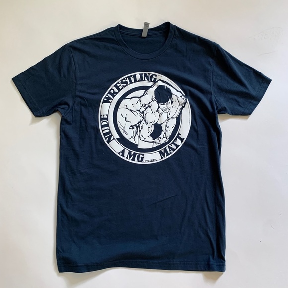 AMG Nude Wrestling Presents Matt!  HTV on Dark Blue 100% Cotton Next Level T - Picture 2 of 10